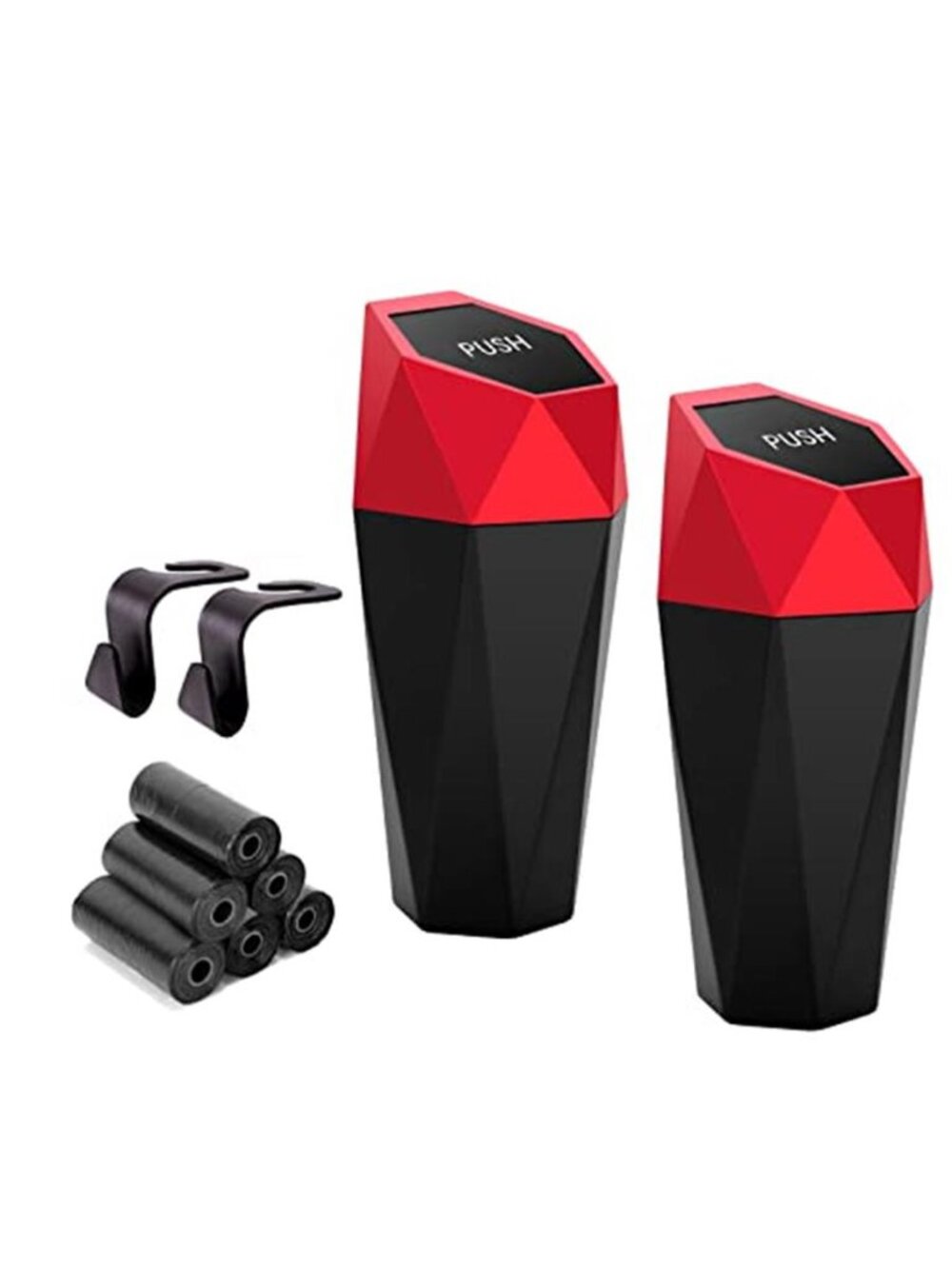 2 Pack Mini Car Trash Can with Lid Car Trash Can Cup Holder